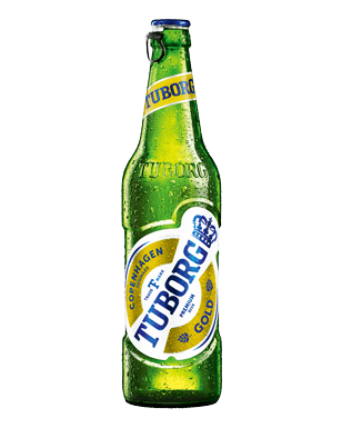 A bottle of Tuborg beer